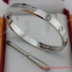 Replica Cartier Stainless Steel Love Bracelet with 4 Diamonds